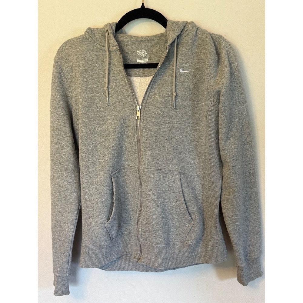Nike Womens The Athletic Dept Full Zip Hoodie Heather Grey Swoosh Logo Size M - Picture 3 of 5